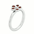 thumbnail image 3 of 925 Sterling Silver Garnet Flower Stackable Ring Stone Gemstone Birthstone January, 3 of 8