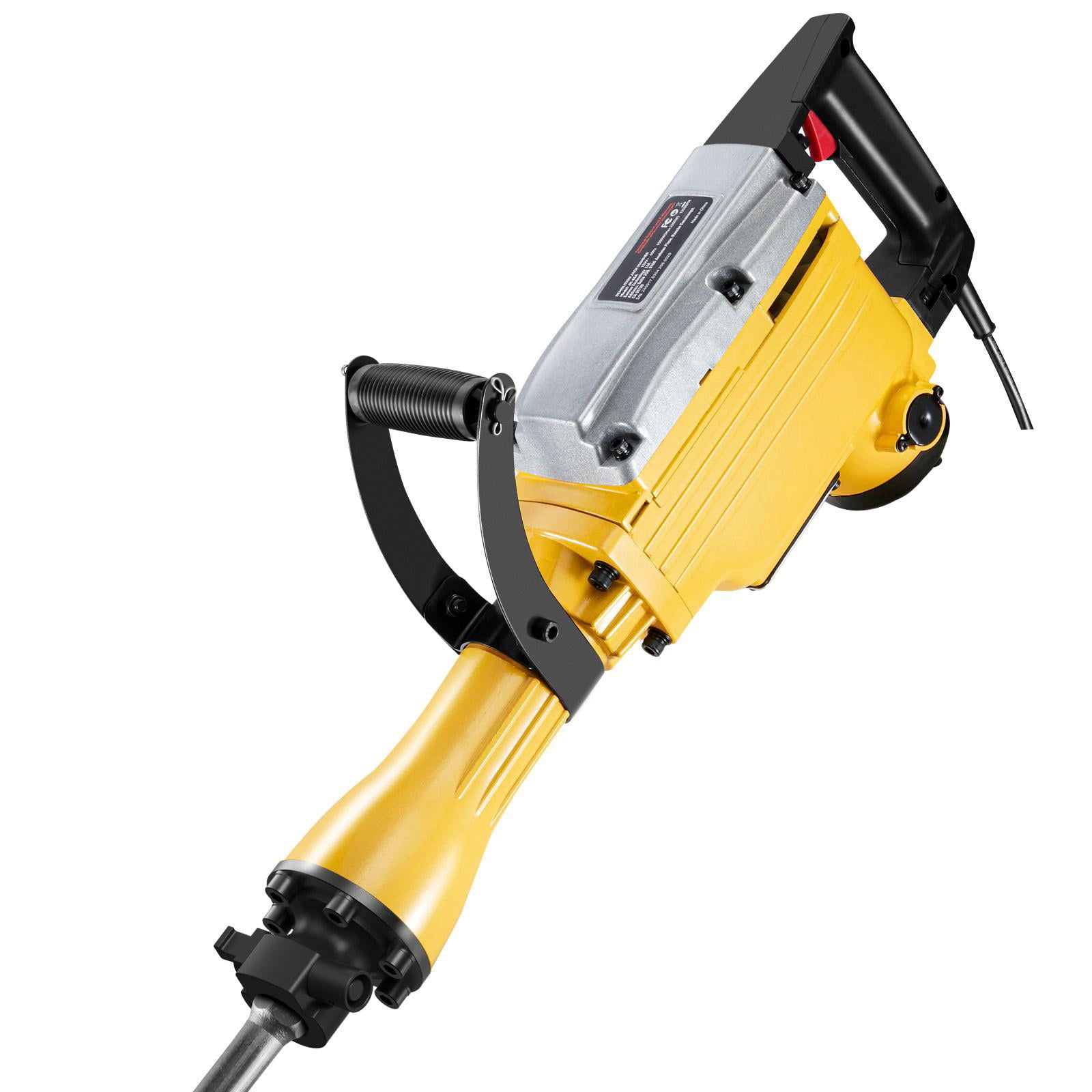 2200W Heavy Duty Electric Demolition Jack Hammer 1350 BPM Concrete Breaker with Point Flat Chisel Storage Case Gloves Goggles