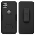 thumbnail image 2 of Nakedcellphone Case with Clip Compatible with Motorola One 5G Ace, Slim Kickstand Phone Cover [Grid Texture] with [Rotating/Ratchet] Belt Hip Holster Accessory Combination for Moto XT2113, 2 of 10