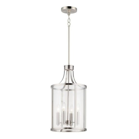 4 Light Pendant-21.5 inches Tall and 12 inches Wide-Satin Nickel Finish Bailey Street Home 93-Bel-4601389