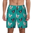 thumbnail image 2 of Picia Funny Chicken pattern Mens Swim Trunks with Compression Liner Stretch Beach Shorts Quick Dry with Zipper Pockets No-Chafing Board Shorts-X-Large, 2 of 9