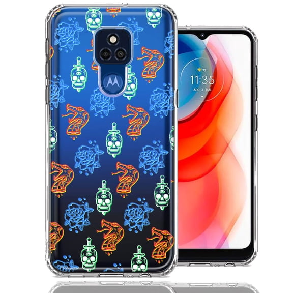 MUNDAZE For Motorola Moto G Play 2021 Snakes Skulls Roses Design Double Layer Phone Case Cover