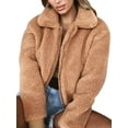 thumbnail image 5 of Womens Faux Fleece Jacket Coat Zip Up Long Sleeve Winter Outwear Shaggy Shearling Jacket, 5 of 8