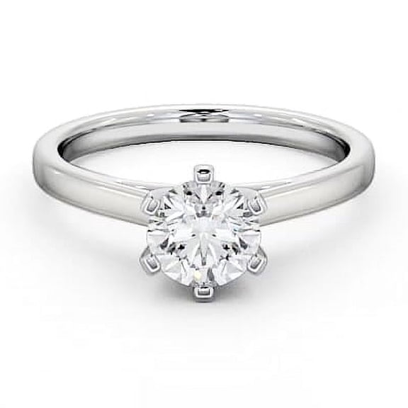 Spot Jewel Elegant 14K White Gold Plated Ring - 1.4 Ct Round Lab Created Diamond Cathedral Style Engagement Wedding Ring for Women - Christmas Jewelry Gift for Her