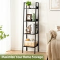 thumbnail image 5 of 4-Tier Ladder Shelf,  Corner Bookshelf for Living Room, Balcony, Home Office, Bookcase Storage & Display Shelf, Black, 5 of 9