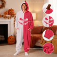 thumbnail image 2 of Basysin Halloween Pajamas Split Color Hooded Onesie Pajamas Soft Unisex Long Sleeve Jumpsuit Comfortable Cosplay Costume For Men And Women Halloween Costume Sleepwear, 2 of 8