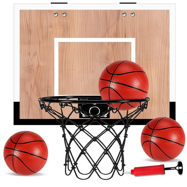 Aro de Baloncesto para Interiores NZQXJXZ para Niños con Tablero de Madera