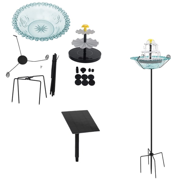 Outdoor Solar Floating Bird Bath Plug-in Hook Bird Feeder Bird Tub