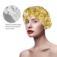 thumbnail image 2 of KLL Flower Pattern Shower Cap & Bath Cap for Women,Reversible Oversized Waterproof Shower Caps for all Hair Lengths,Elastic Reusable Bathing Hair Cap, 2 of 6