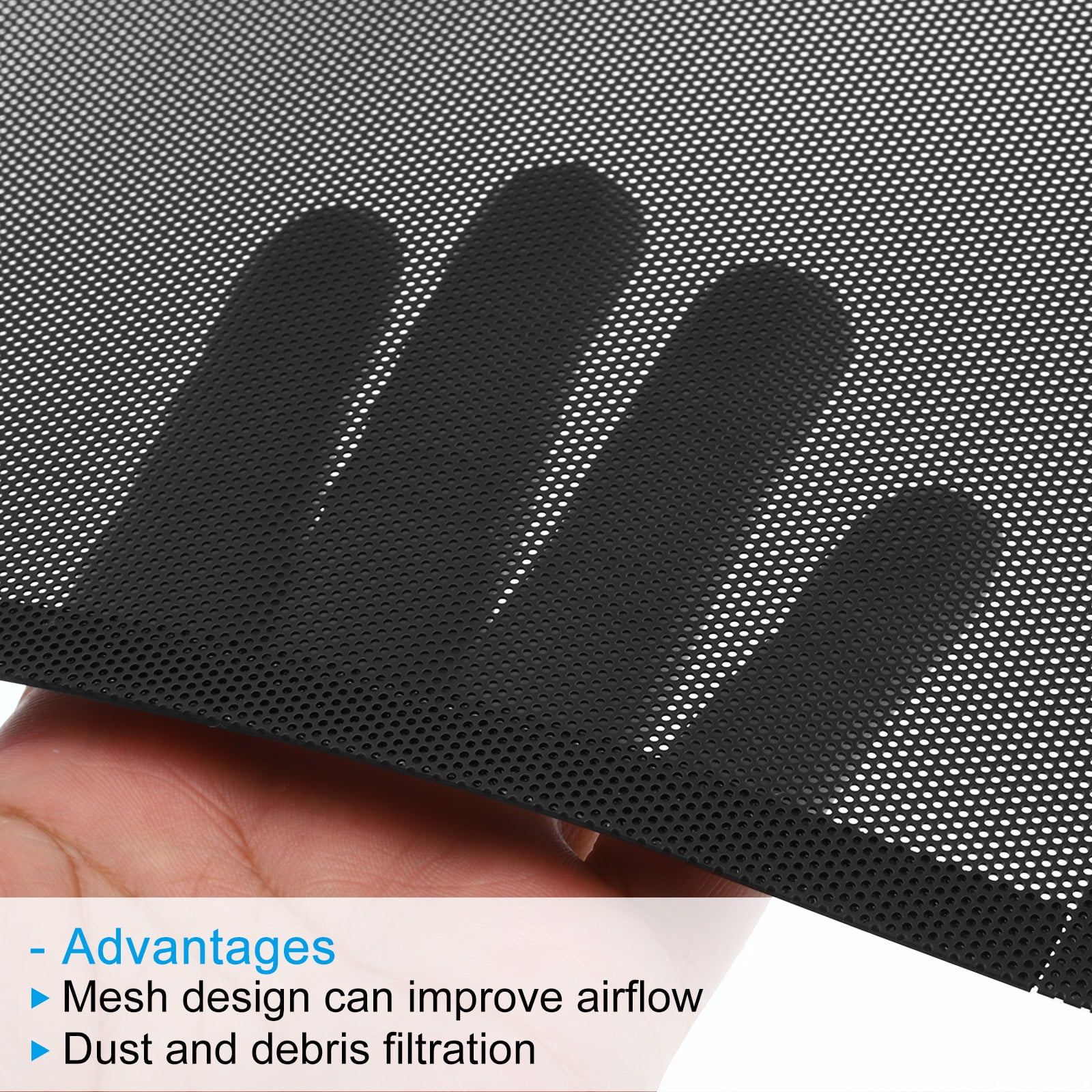Uxcell 4"x10" Magnetic Vent Cover 4 Pack Floor Wall Air Registers Cover Strong Magnet Screen Mesh Black