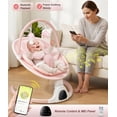 thumbnail image 5 of suihuooo Baby Swing for infants Newborn with Bluetooth and 5 Speed Built-in Soothe Melodies 5-Point Harness,Pink, 5 of 6