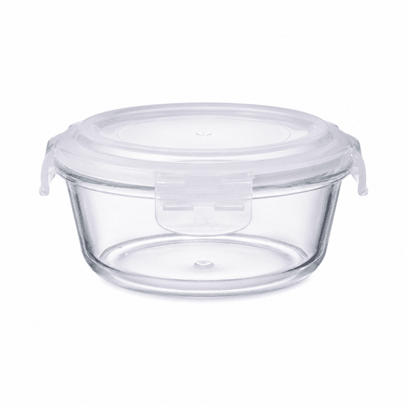 Con-Tact Round Borosilicate Glass Container with Opaque Latch 2.6c