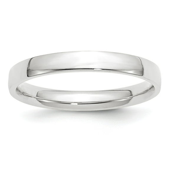 10K White Gold Ring Band Wedding Comfort 3mm LTW Fit Size 8
