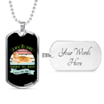thumbnail image 4 of Life is Too Short Necklace Stainless Steel or 18k Gold Dog Tag 24" Chain, 4 of 8