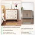 thumbnail image 5 of Superjoe 3 Drawer Dresser, 3 Chest of Drawers, Accent Storage Cabinet with Drawers, Wooden Closet Organizer, Bedside Table with Gourd Legs, Nightstand for Bedroom Hallway Living Room, Natural Color, 5 of 8