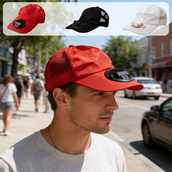 Outdoor Cooling Fan Hat 3 Speed USB Rechargeable Breathable Mesh Sun Cap for Hiking Fishing Sports Portable Mini Fan by PALIFEUR