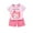 Pink, variant on Utoimkio Toddler Baby Boy Girls Shorts Set Kids Cute Print Clothes Short Sleeve T-Shirt Tops & Shorts Set 2Pcs Summer Outfits