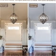 thumbnail image 6 of JERFIT 6-Light Farmhouse Orb Chandelier with Wood Beads, Dimmable Hanging Pendant Light for Dining Room Kitchen Island Bedroom Entryway, 6 of 8
