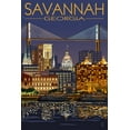 thumbnail image 3 of Savannah, Georgia at Night (100% Cotton Canvas Reusable Tote Bag), 3 of 3
