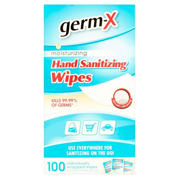 GermX 100 Count Individually Packaged Wipes