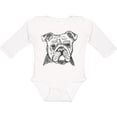 thumbnail image 3 of Inktastic English Bulldog Sketch Portrait Boys or Girls Long Sleeve Baby Bodysuit, 3 of 5