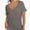 Gray, variant on Women's Lightweight Short Sleeve V-Neck T-Shirt - Loose Fit Casual Summer Top