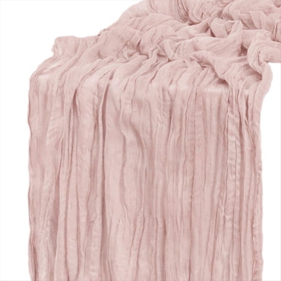 90x300CM Cheese Cloth Tablecloth Light Pink Bohemian Gauze Long Retro Transparent