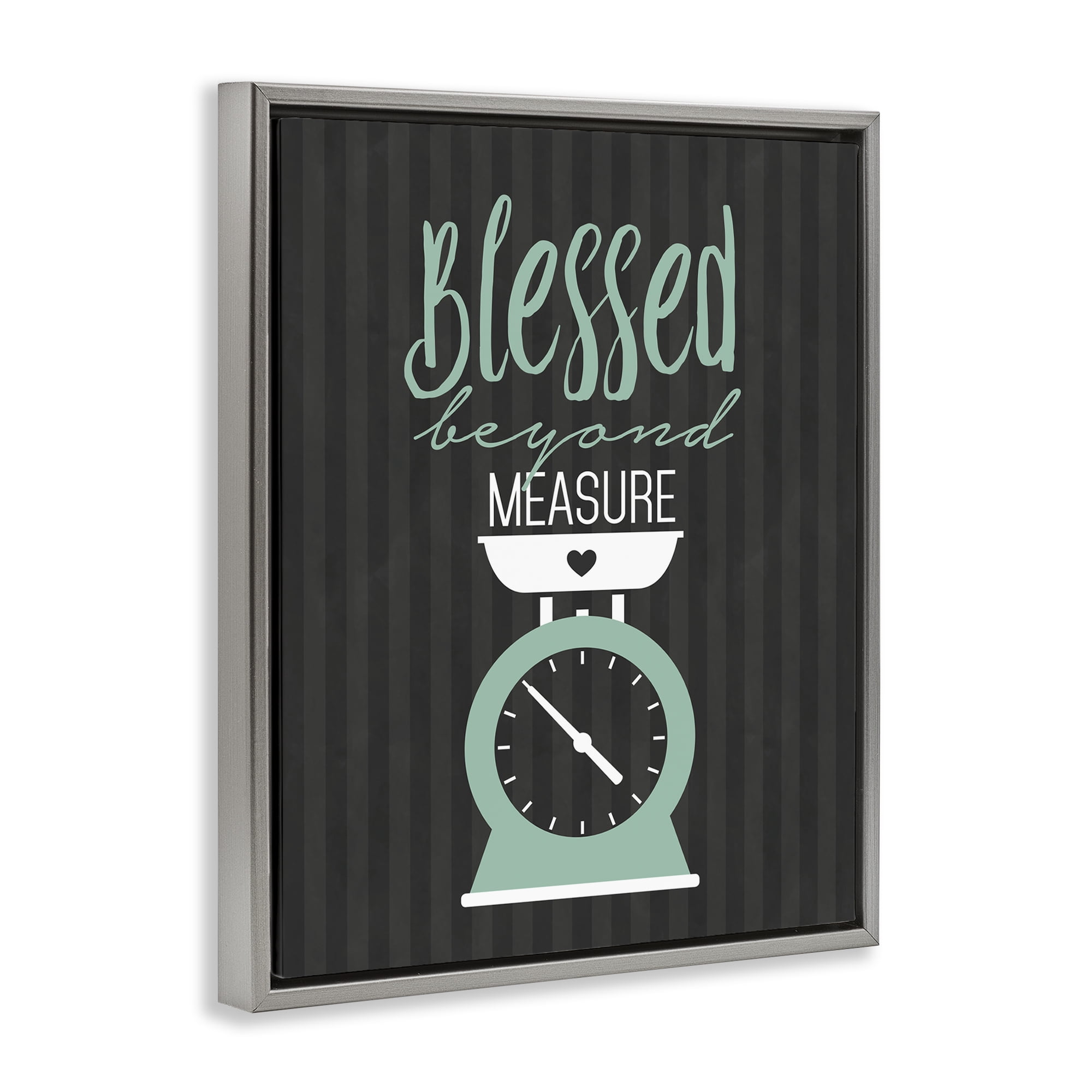 Blessed Beyond Measure Scale Gray Framed Floater Canvas Wall Art, design by Lettered and Lined
