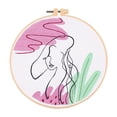 thumbnail image 1 of veasfak Embroidery Starter , with Stitch Needlework for Gift Art Crafts , Pink Green, 1 of 9