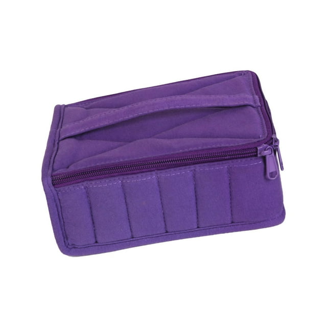 Estuche para aceites esenciales, caja de perfume, a prueba de polvo, gran capacidad, bolsa organizadora a prueba de golpes Violeta
