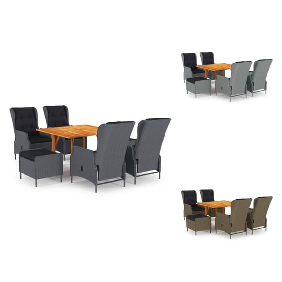 vidaXL Patio Lounge Set 6 Piece Sectional Sofa with Cushions Solid Wood Pine