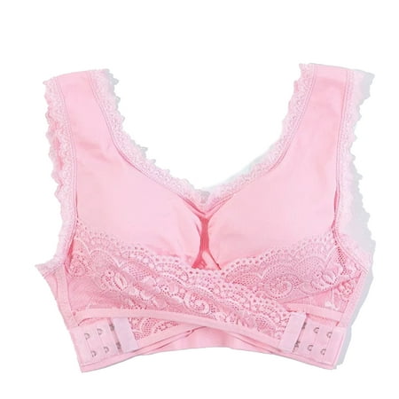 

Push Up Bra Women s Seamless Lace Padded Bra Wirefree Bralette Front Buckle Design Sports Yoga Bra