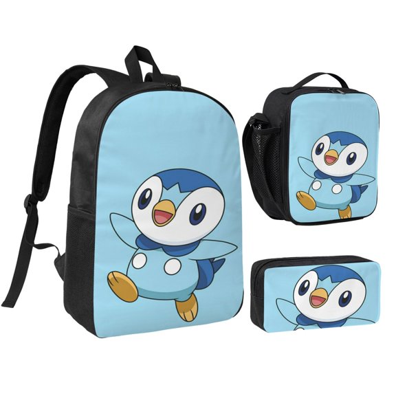 3Pcs Print Backpack Set Cartoon Lightweight Large Capacity Laptop Bag Casual Daypack Bookbag For Travel Outdoor College