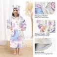 thumbnail image 3 of FORMRS Wearable Blanket Hoodie with Sleeves for Kids Cozy Flannel Sweatshirt, Pink Skates, 3 of 7
