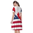 thumbnail image 2 of Japuie USA Canada Flag Print Women's Casual Dress with Pockets,Women's Short sleeve Dress,A-Line Dresses,Summer Dresses for Women,Sundresses Beach Swing Dresses -Small, 2 of 6