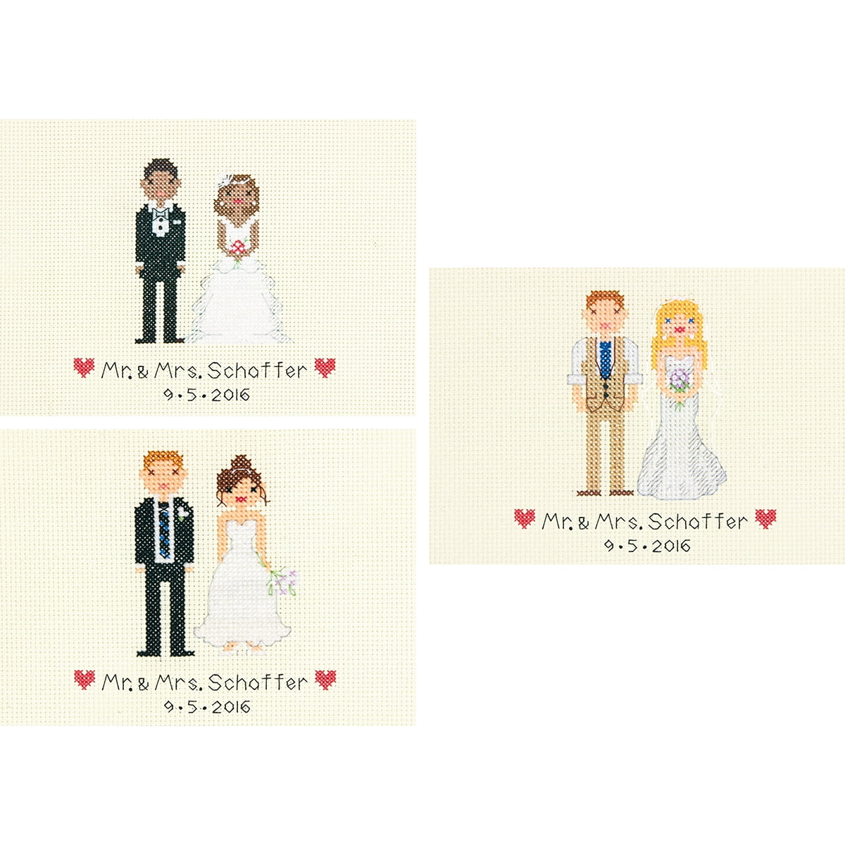 Bride and Groom Wedding Record Counted Cross Stitch Kit by Dimensions, Wedding Record Counted Cross Stitch Kit