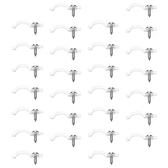 ifundom Outdoor Light Clips, Clear Plastic and Iron Hooks, 100 Pieces for Hanging Holiday and String Lights
