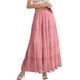 thumbnail image 1 of Falda larga fluida de gasa blanca para mujer: falda boho de verano con cintura elástica y pliegues en línea A, tejido de poliéster, tallas S-XXL, 1 of 4