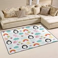 thumbnail image 2 of Dreamtimes Lightweight Soft Area Rugs 31x20 Inch, Rainbows Penguins Floor Mat Doormat for for Rooms Entrance Hardwood Floor Living Room 2'7" x 1'8"） Nursery Rugs, 2 of 6
