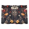 thumbnail image 7 of Yayeee Kitchen Curtains Tier Pair Light Filtering 27"x24" Rod Pocket Short Cafe Window Panel, Black Floral Pattern, 7 of 7