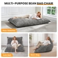 thumbnail image 2 of Centilab 3 in 1 Bean Bag Chairs, Adult Giant Floor Cushion, Convertible Bean Bag Beds with Machine Washable Cover for Living Room Bedroom Lounge, Gray, 2 of 8