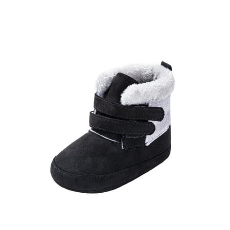 

Baby Girls Boys Winter Fur Snow Boots Non-slip Bottom Thick Warm Soft Sole Plush Lining Booties First Walkers Shoes