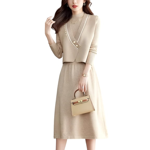 TEODORA womens  2pc Vest & Dress Set