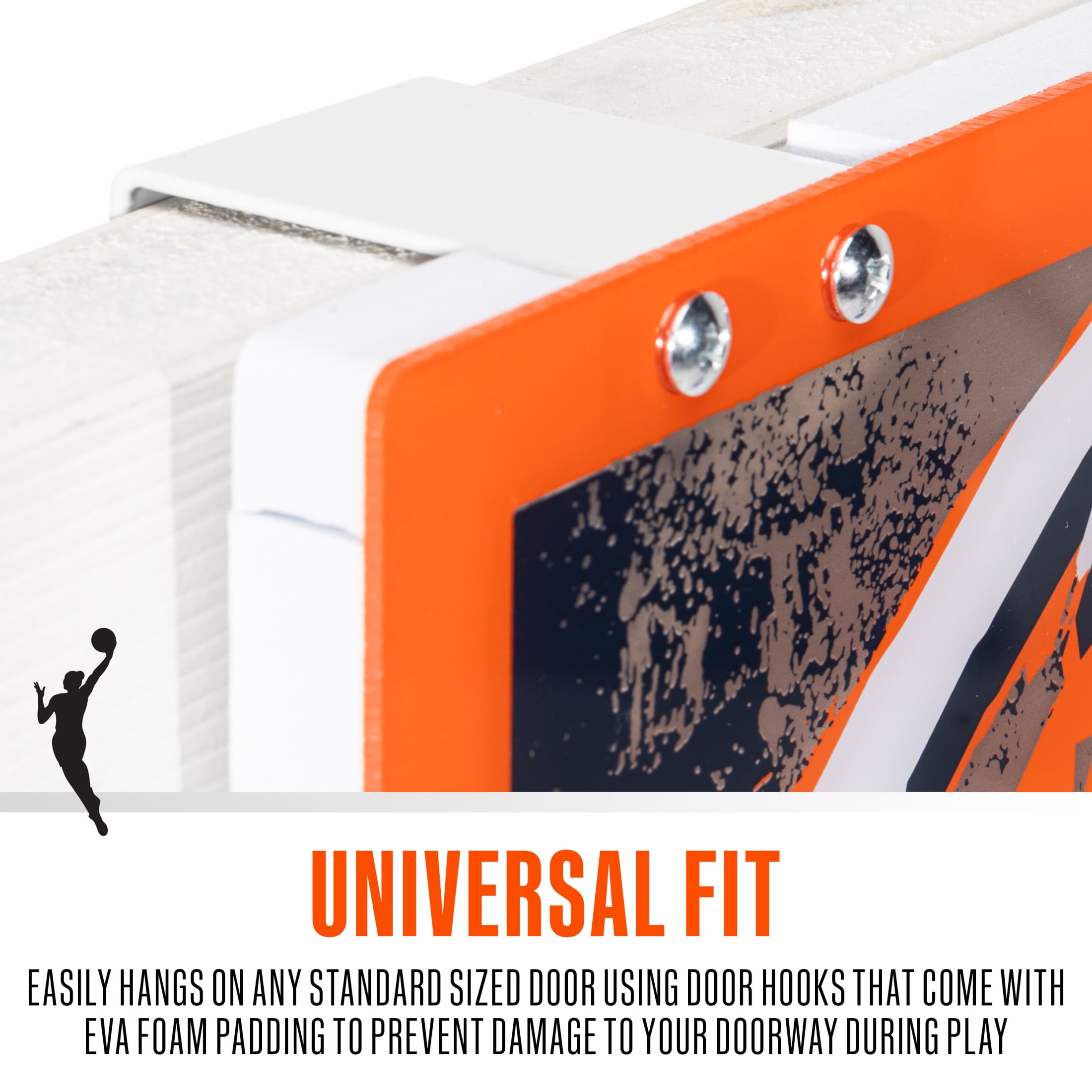 Franklin Sports WNBA Connecticut Sun Over the Door Basketball Hoop - Kids Indoor Basketball Hoop with Mini Ball - WNBA Fan Shop Mini Hoop for Bedroom + Office