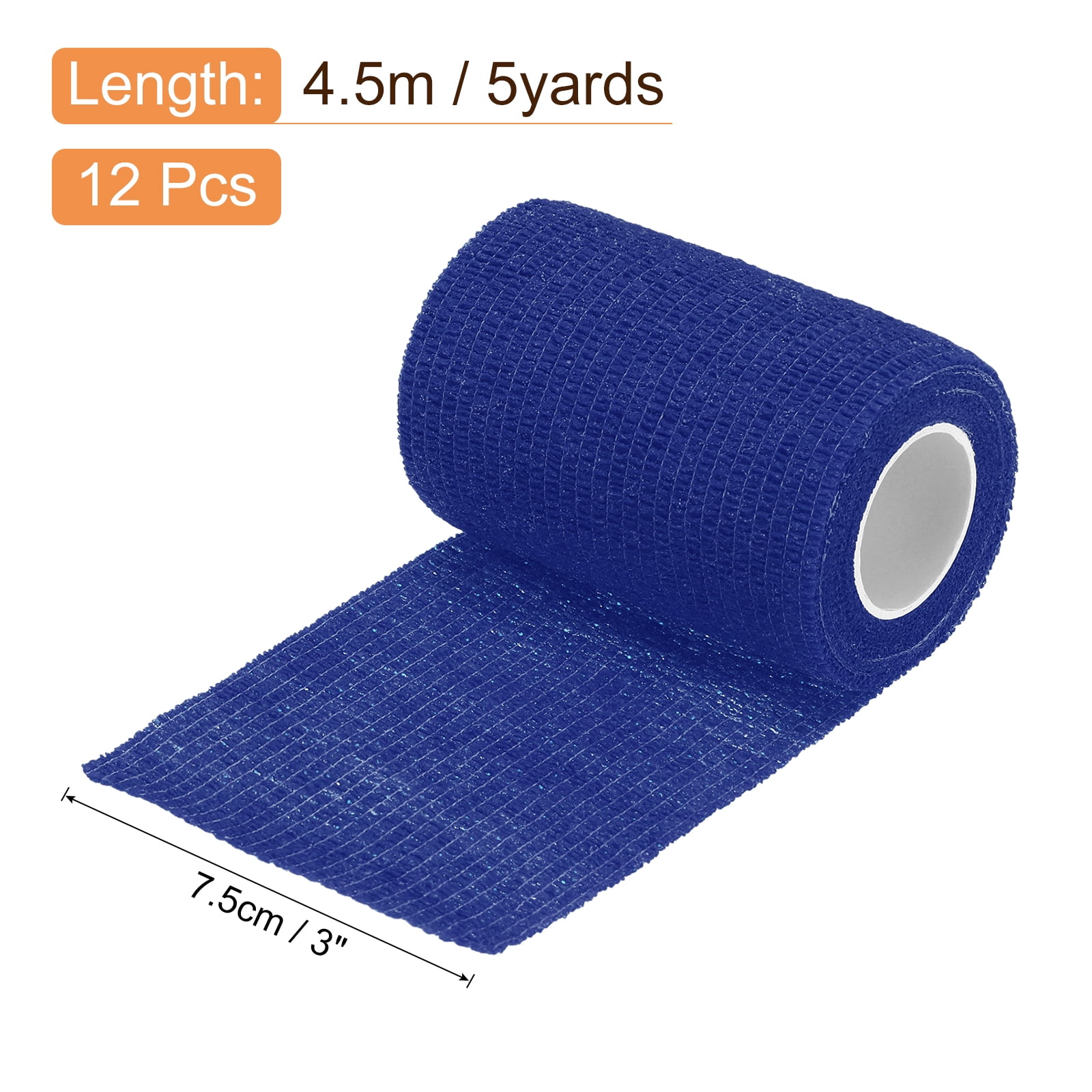 12 Rolls Adhesive Elastic Tape Elastic Bandage,3" x 5 Yards Wrap Stretch Wrist Knee Tape,Dark Blue