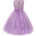 thumbnail image 2 of Little Girls Dress Sparkly Sequins Dress Detachable Rhinestone Crystal Sash Flower Girl Dress Mint 4 (M3B4K0CB), 2 of 3
