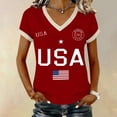thumbnail image 2 of MEICHEN 4th Of July Shirts For Women Summer USA Star Stripes Graphic Tees Memorial Day Outfit 250th Anniversary USA Shirt, 2 of 7