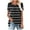 Black, variant on Tops for Women under $5 Short Sleeve Square Collar Stripe Printed Pleats Blouses Purple S