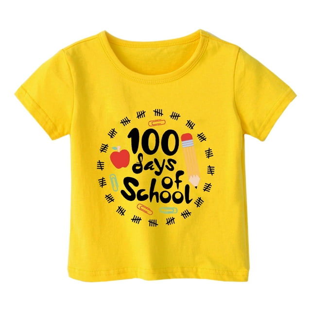 TZEWGL T-Shirts pour Enfants Imprimé Dessin Animé Col Rond Ample Manches Courtes Vêtements pour Filles Garçons Taille 3-4T