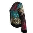 thumbnail image 2 of YOIAVAIOY Mardi Gras Sequin Jacket for Women Long Sleeve Zip Up Sparkly Jacket Party Night Clubwear Holiday Outfits Multicolor XL, 2 of 9